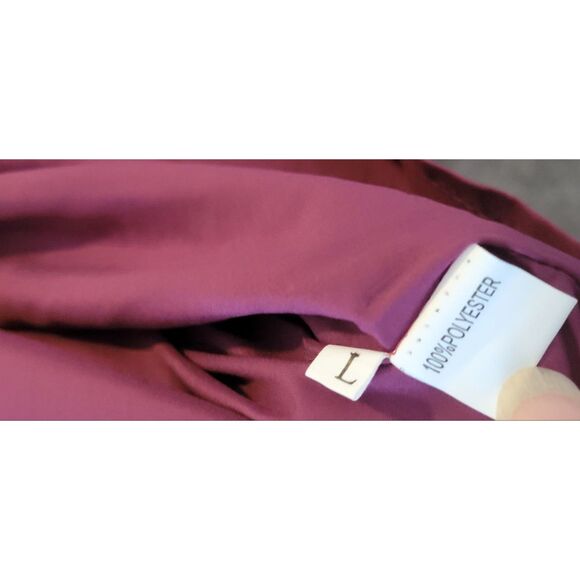 Yikomi Fushia Loose V Neck 3/4 Split Sleeve Flowy Shift Mini Party Dress Sz L - Picture 7 of 8